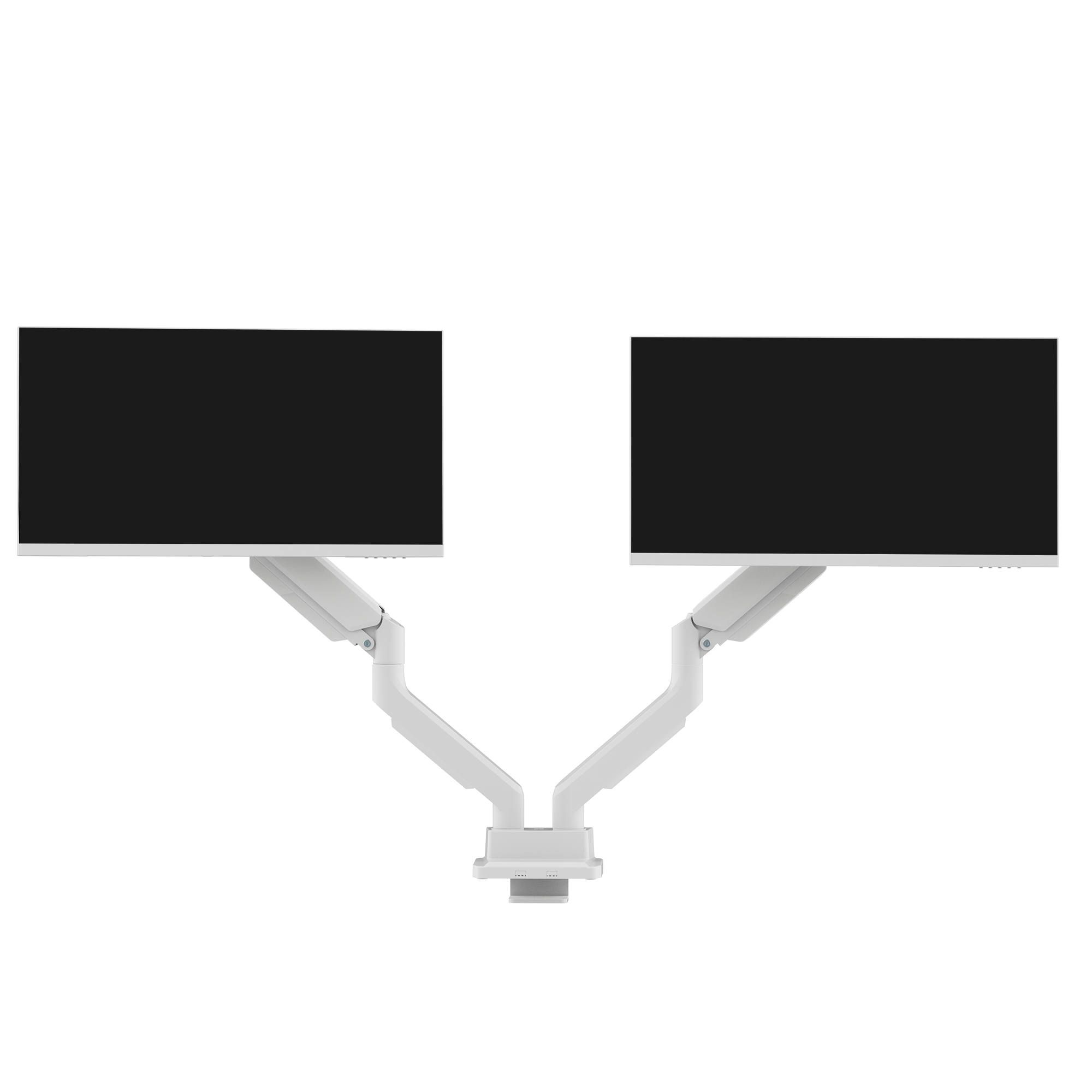 PS2D White Dual Monitor Arm Mount