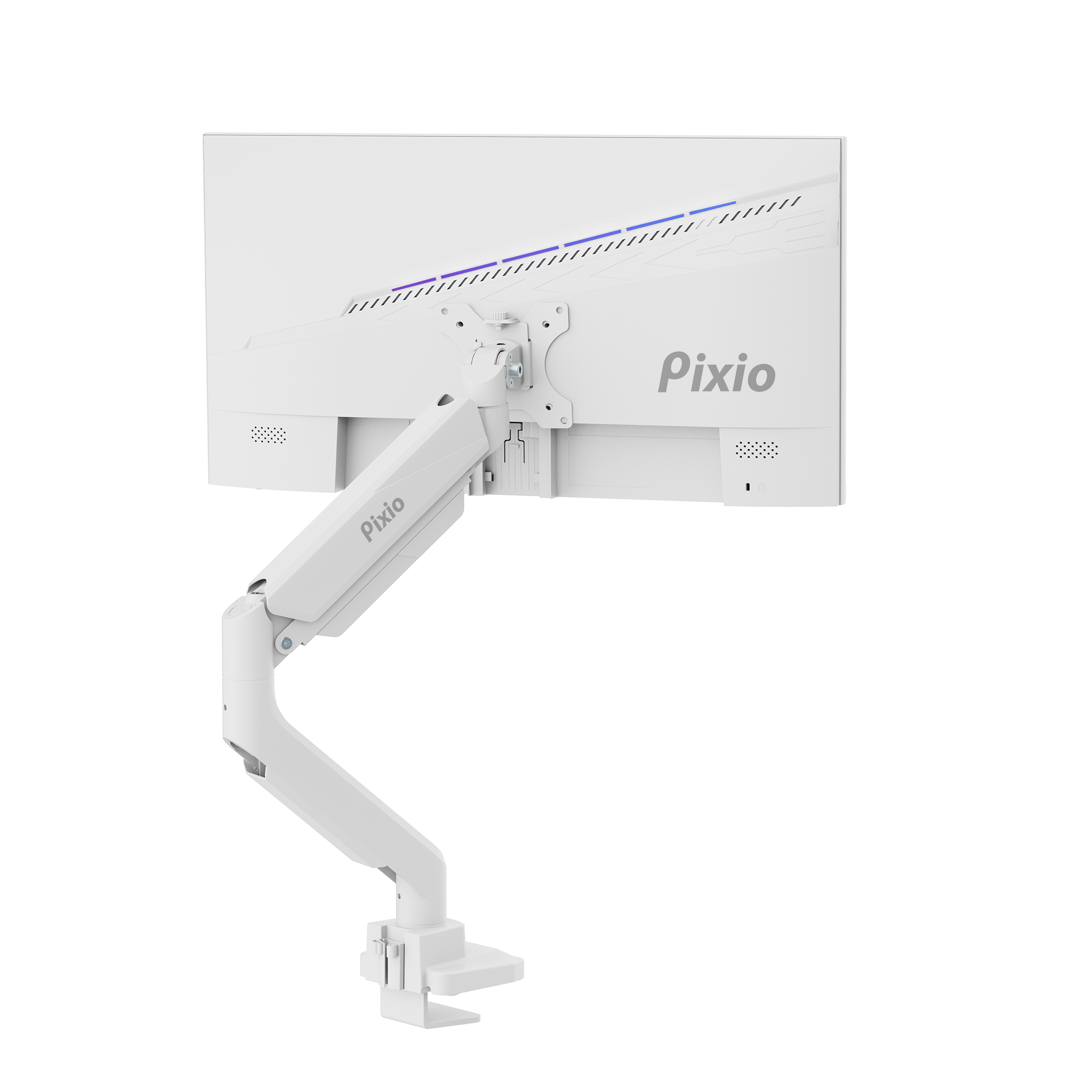 PS2S White Heavy-Duty Single Monitor Arm Mount