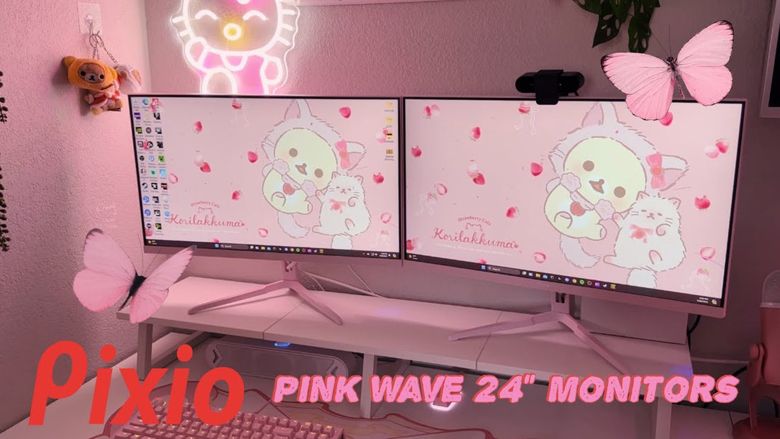 💕 unboxing pixio wave 24” pink monitors