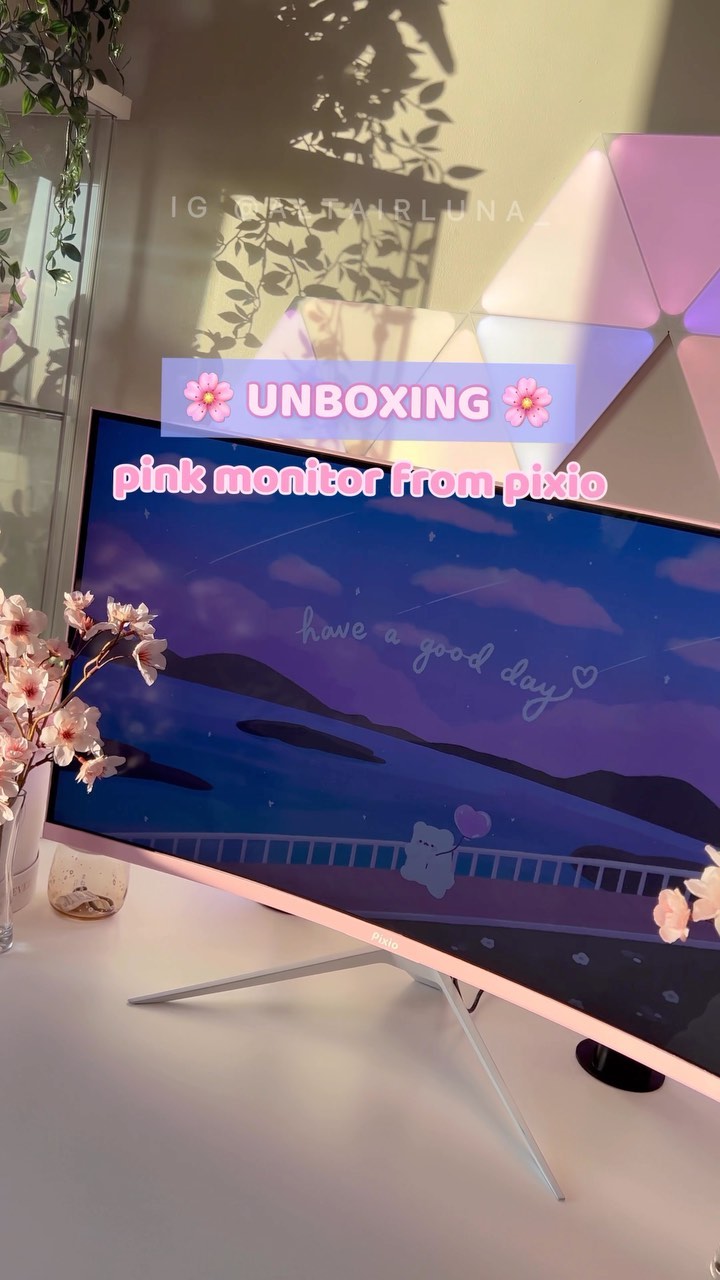 Unboxing my new pink monitor! PXC327 Advanced Gaming Monitor 🌸🥺💓