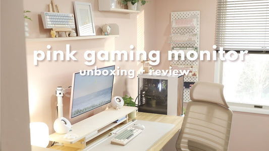pink monitor unboxing & review | cute, gaming, desk setup ft. pixio px275c prime pink monitor