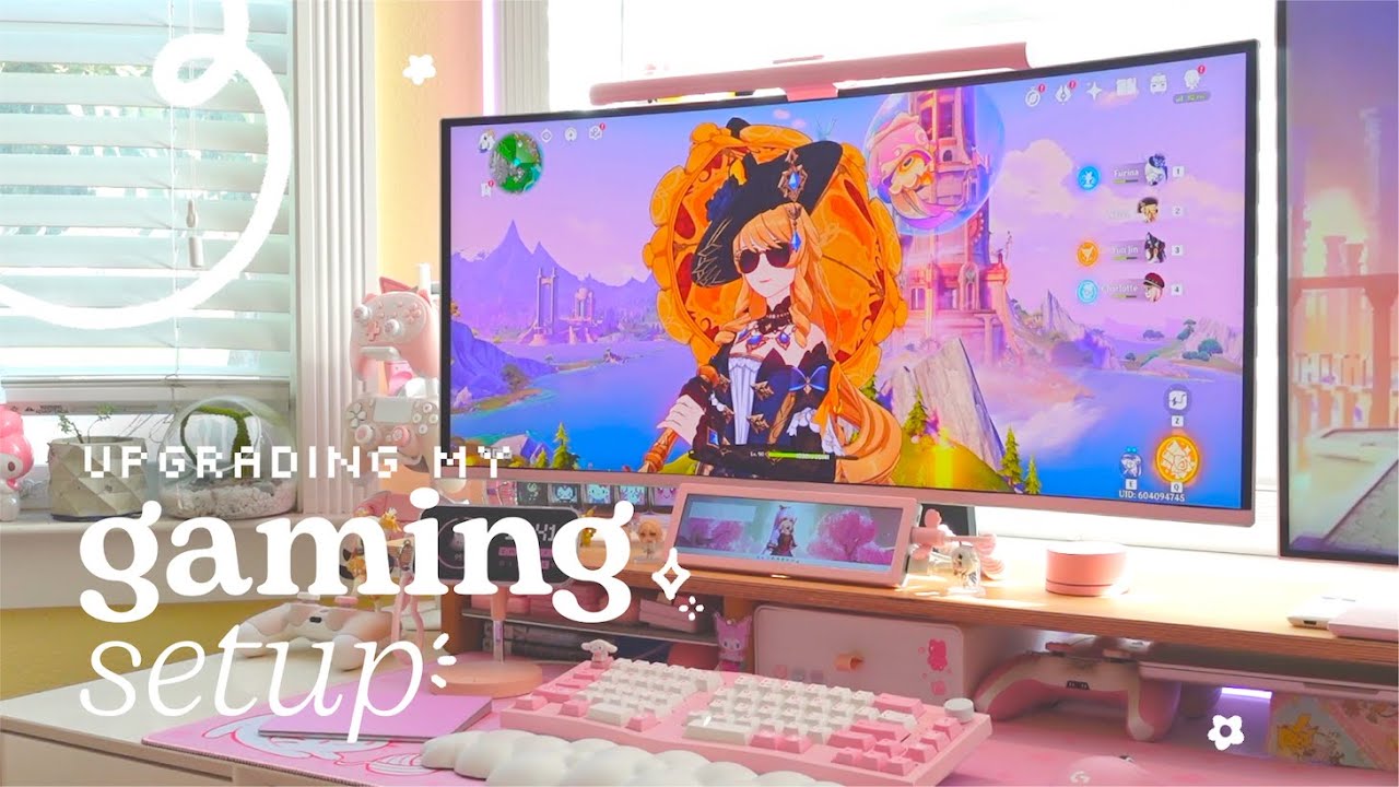 setup updates for a comfy setup to escape to | ft. samsung oled g8, pink pixio monitor + more ✭