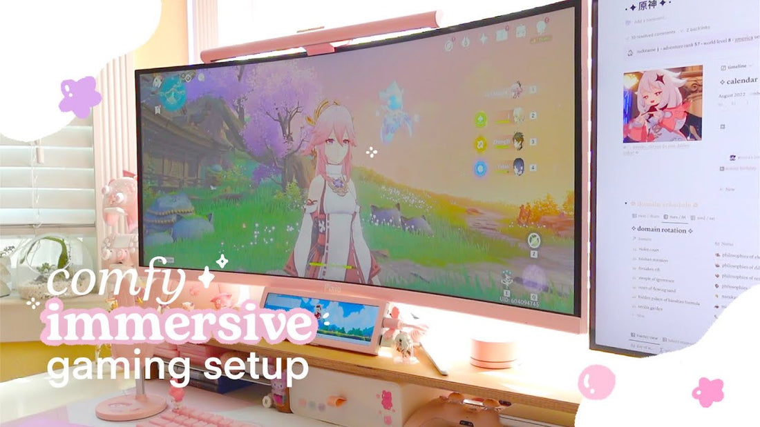 🌸 trying an ultrawide gaming monitor for that comfy immersive experience | ft. pixio pxc348c ✶