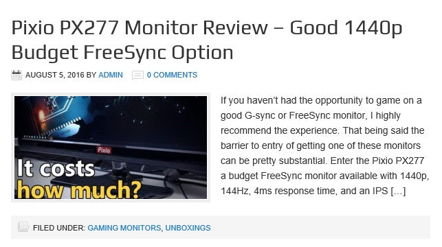 PX277 Review by toptengamer.com