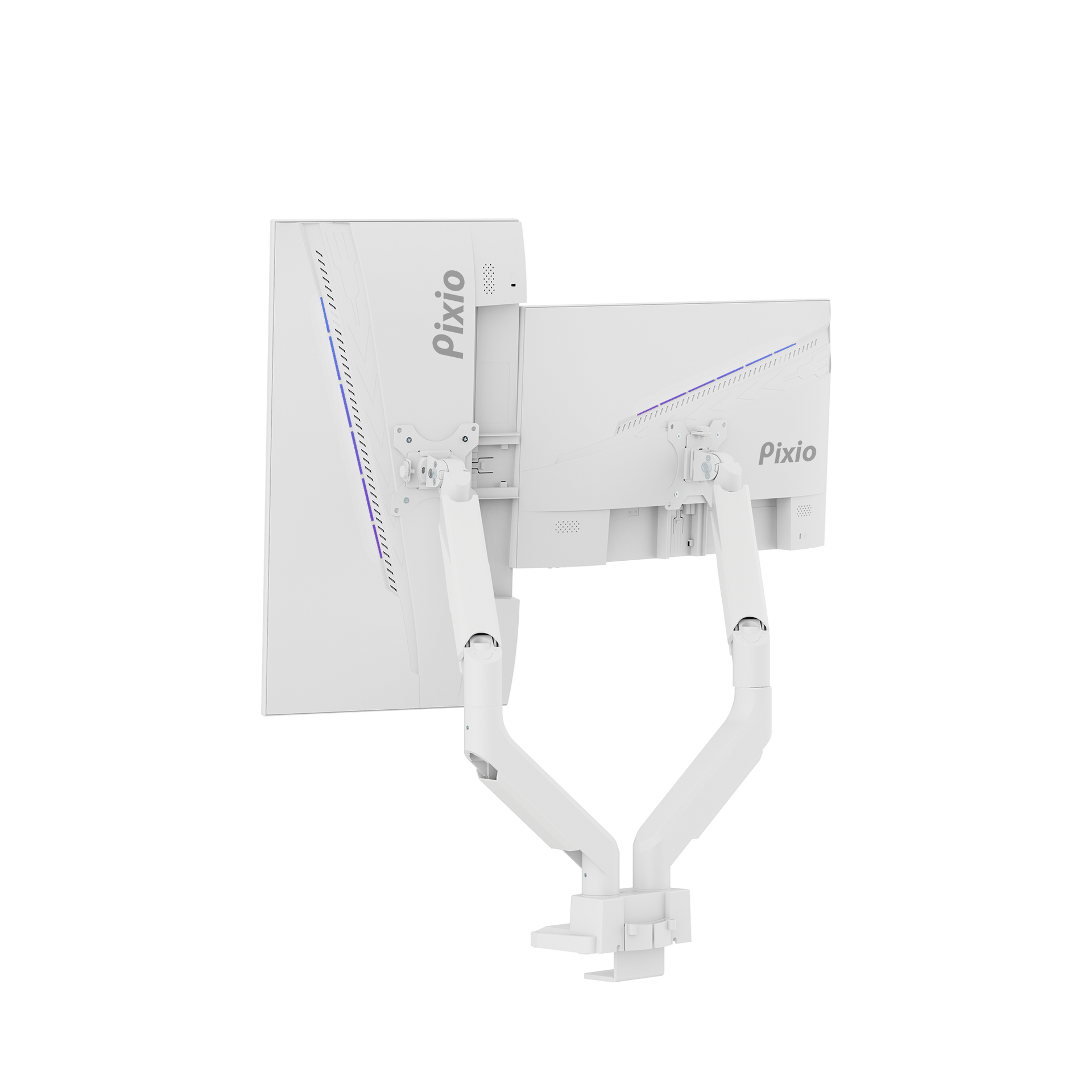 Pixio PS2D | Premium Dual Monitor Gas Powered Spring Arm Stand