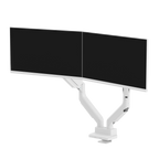 PS2D White Dual Monitor Arm Mount