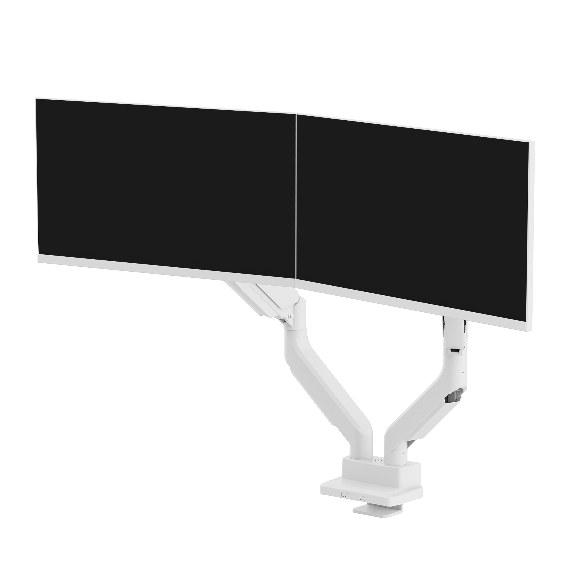 PS2D White Dual Monitor Arm Mount