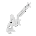 PS2D White Dual Monitor Arm Mount