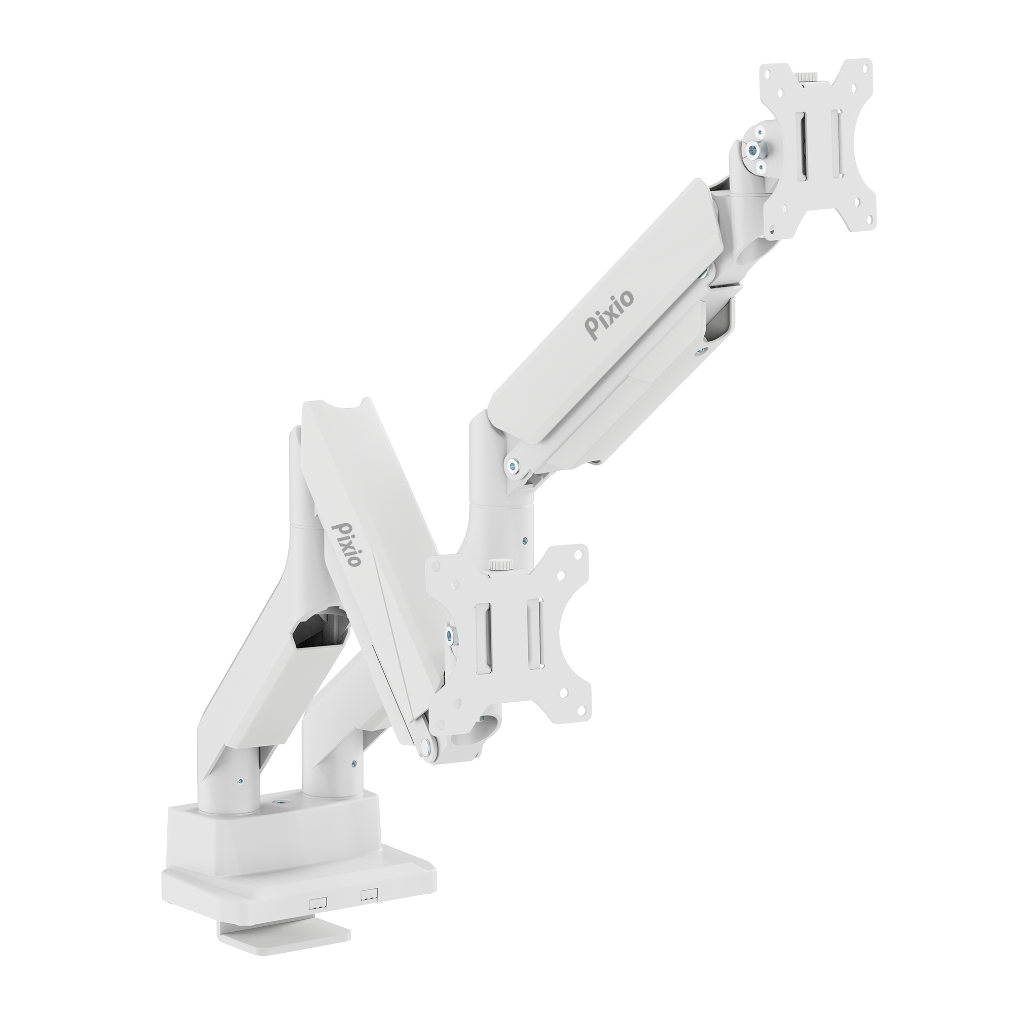 PS2D White Dual Monitor Arm Mount