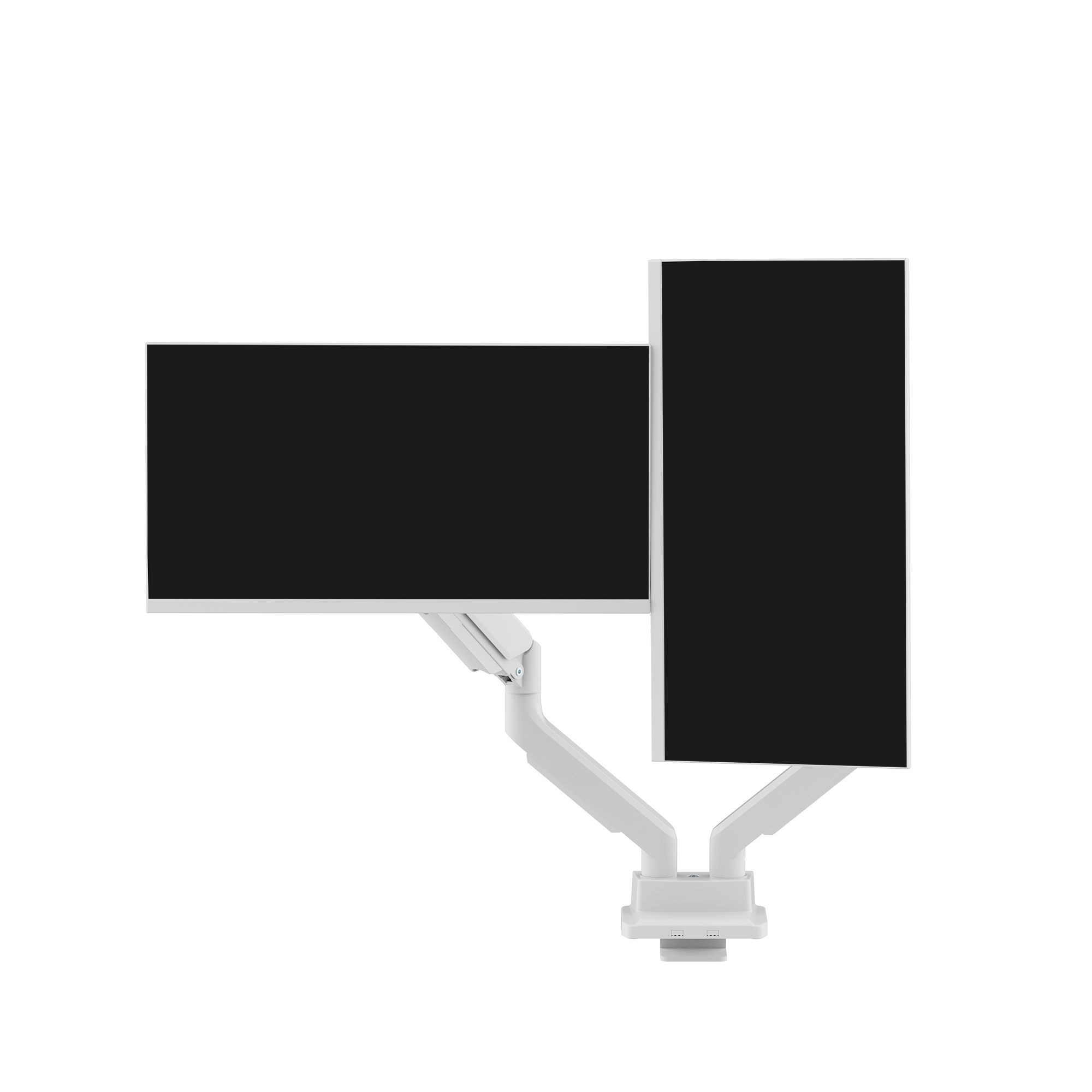 PS2D White Dual Monitor Arm Mount