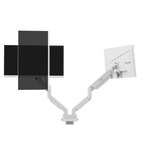 PS2D White Dual Monitor Arm Mount