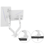 PS2D White Dual Monitor Arm Mount - Certified Refurbished