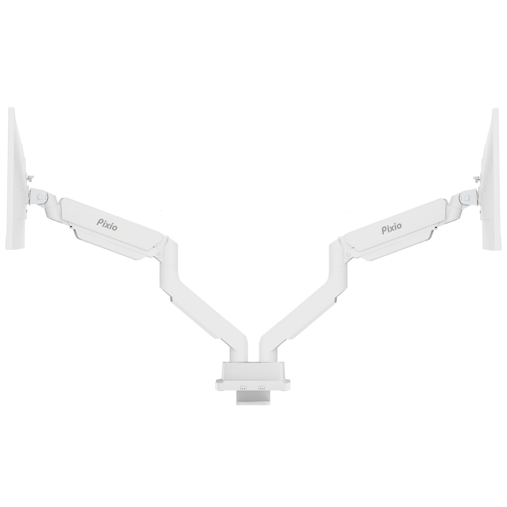 PS2D White Dual Monitor Arm Mount