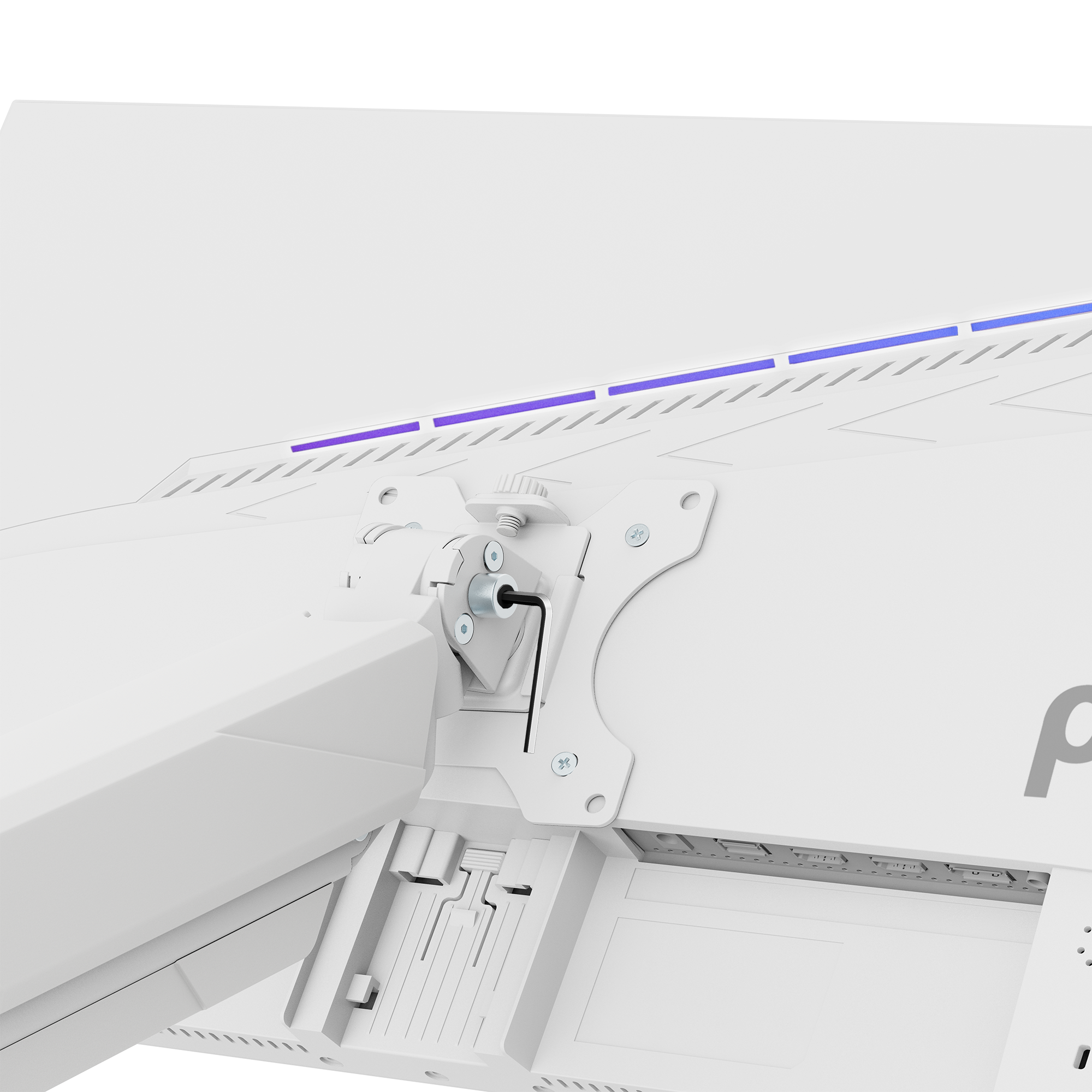 PS2S White Heavy-Duty Single Monitor Arm Mount