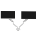 PS2D White Dual Monitor Arm Mount