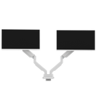 PS2D White Dual Monitor Arm Mount