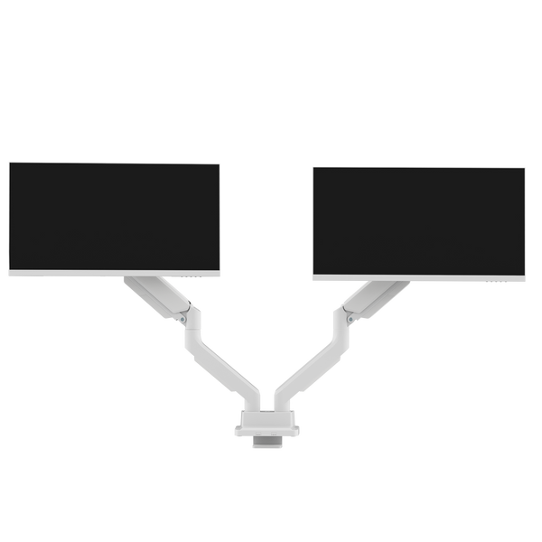PS2D White Dual Monitor Arm Mount