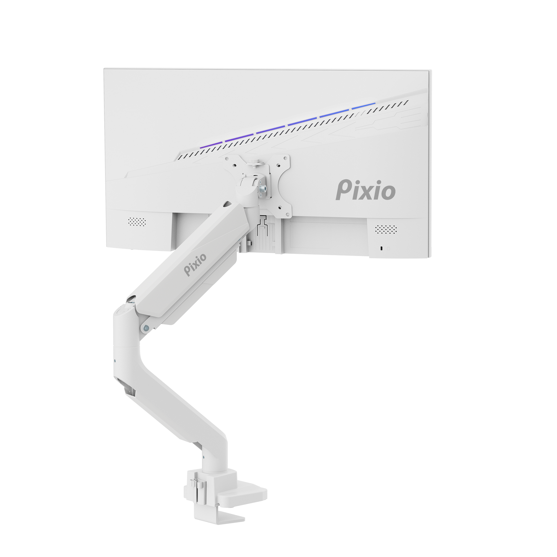 Pixio PS2SW | Premium Single White Monitor Gas Powered Spring Arm Pixio PS2SW | Premium Single White Monitor Gas Powered Spring Arm