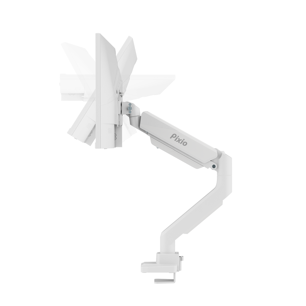 PS2S White Heavy-Duty Single Monitor Arm Mount
