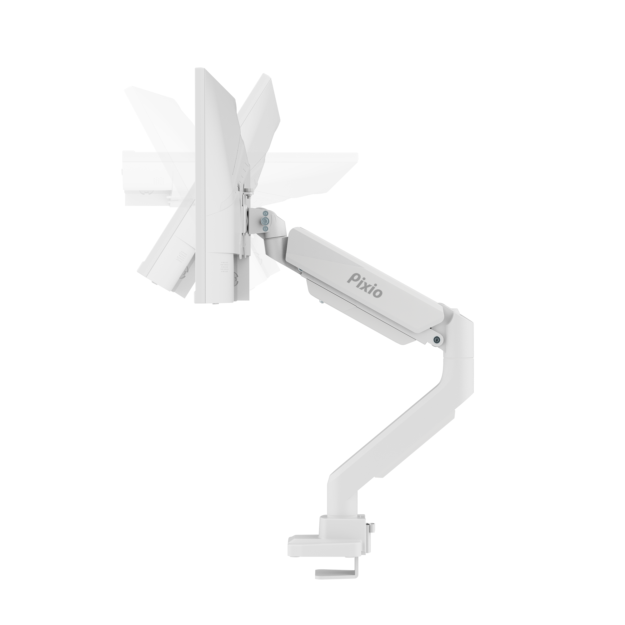 PS2S White Heavy-Duty Single Monitor Arm Mount