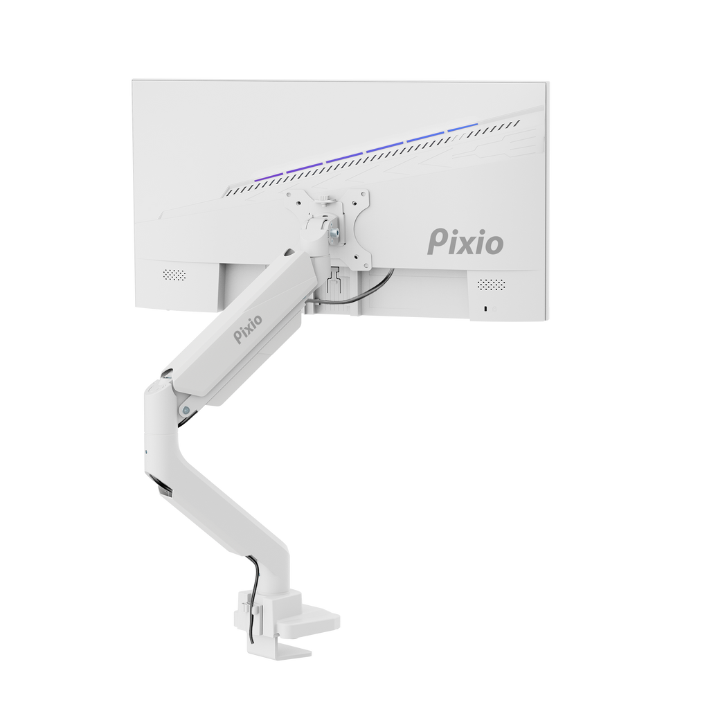 PS2S White Heavy-Duty Single Monitor Arm Mount