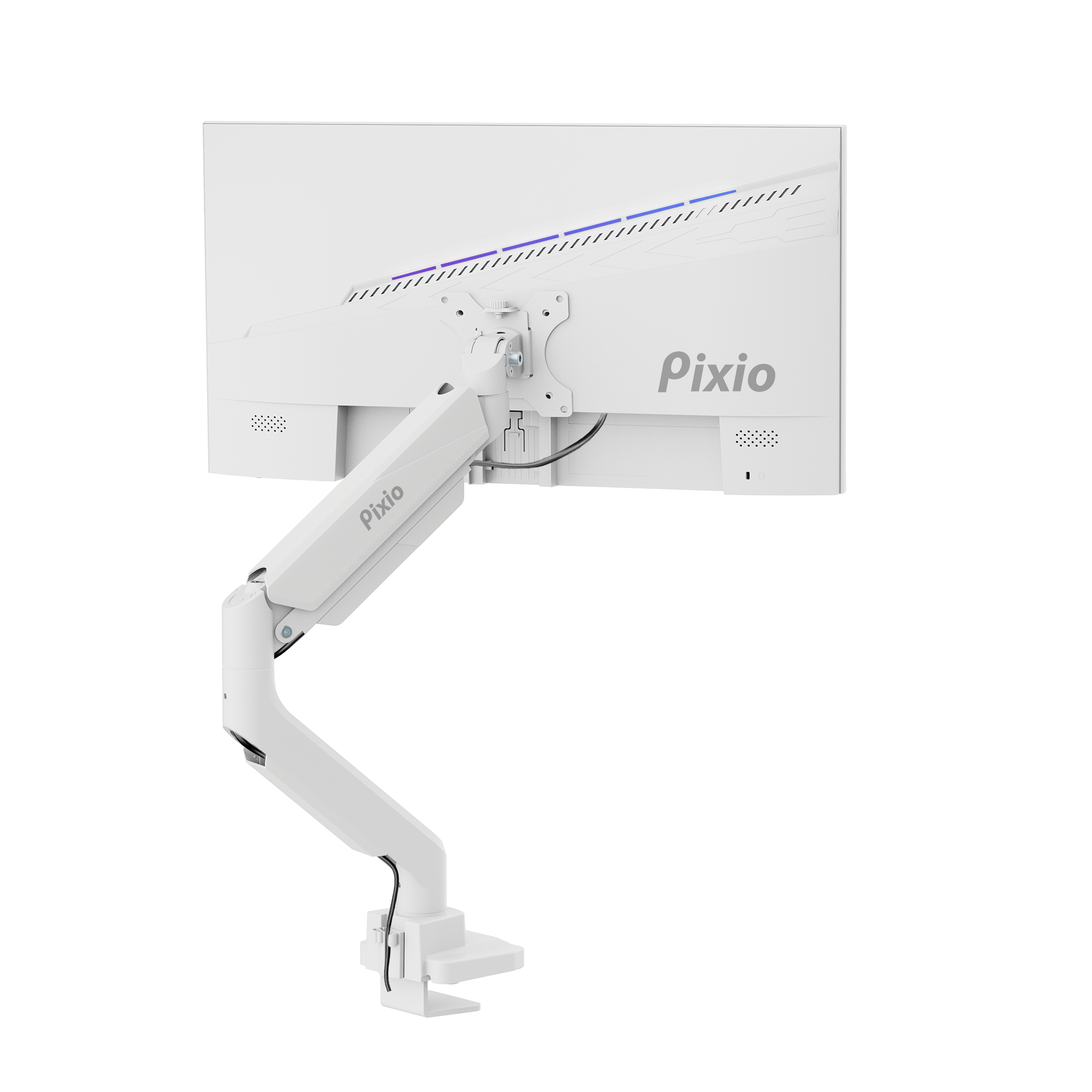 PS2S White Heavy-Duty Single Monitor Arm Mount - Certified Refurbished