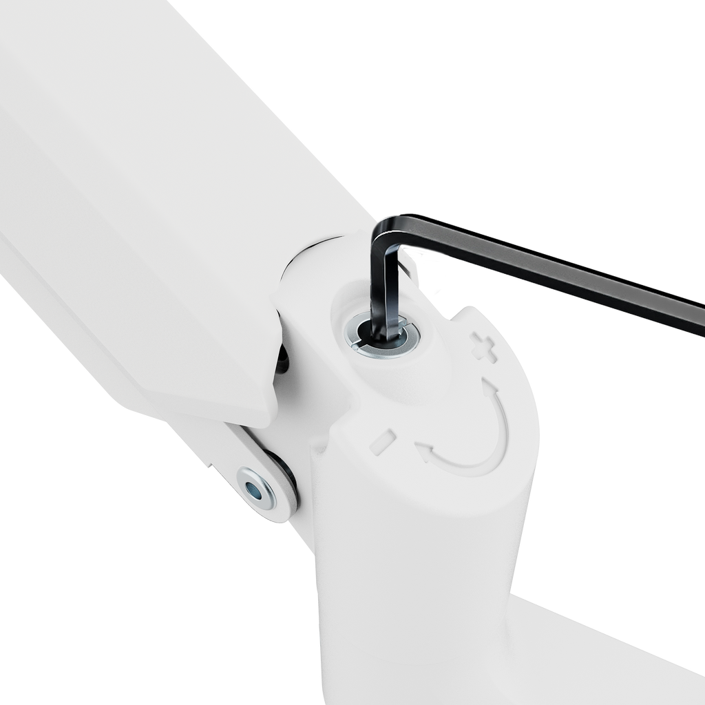 PS2S White Heavy-Duty Single Monitor Arm Mount