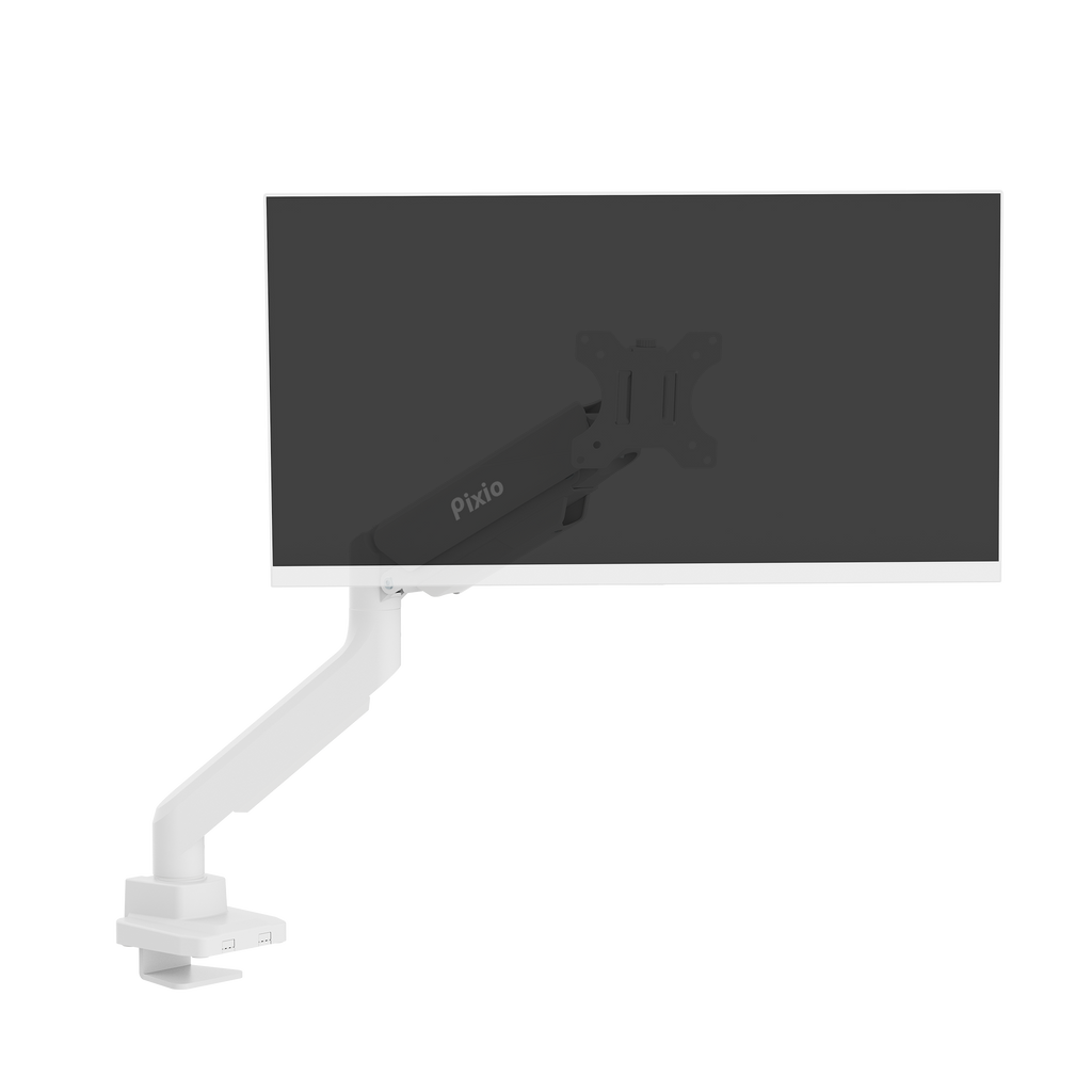 PS2S White Heavy-Duty Single Monitor Arm Mount