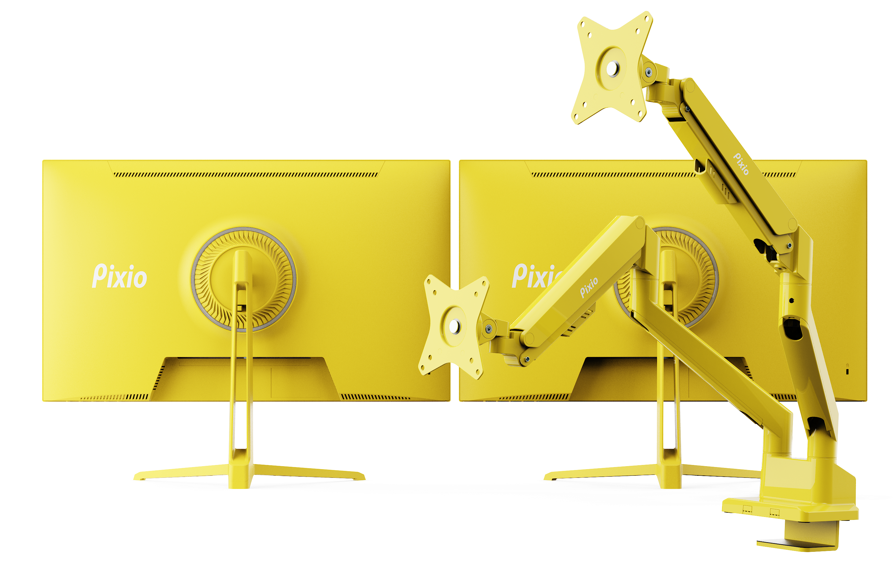 Dual PX248 Wave Yellow + Dual Wave Yellow Monitor Arm