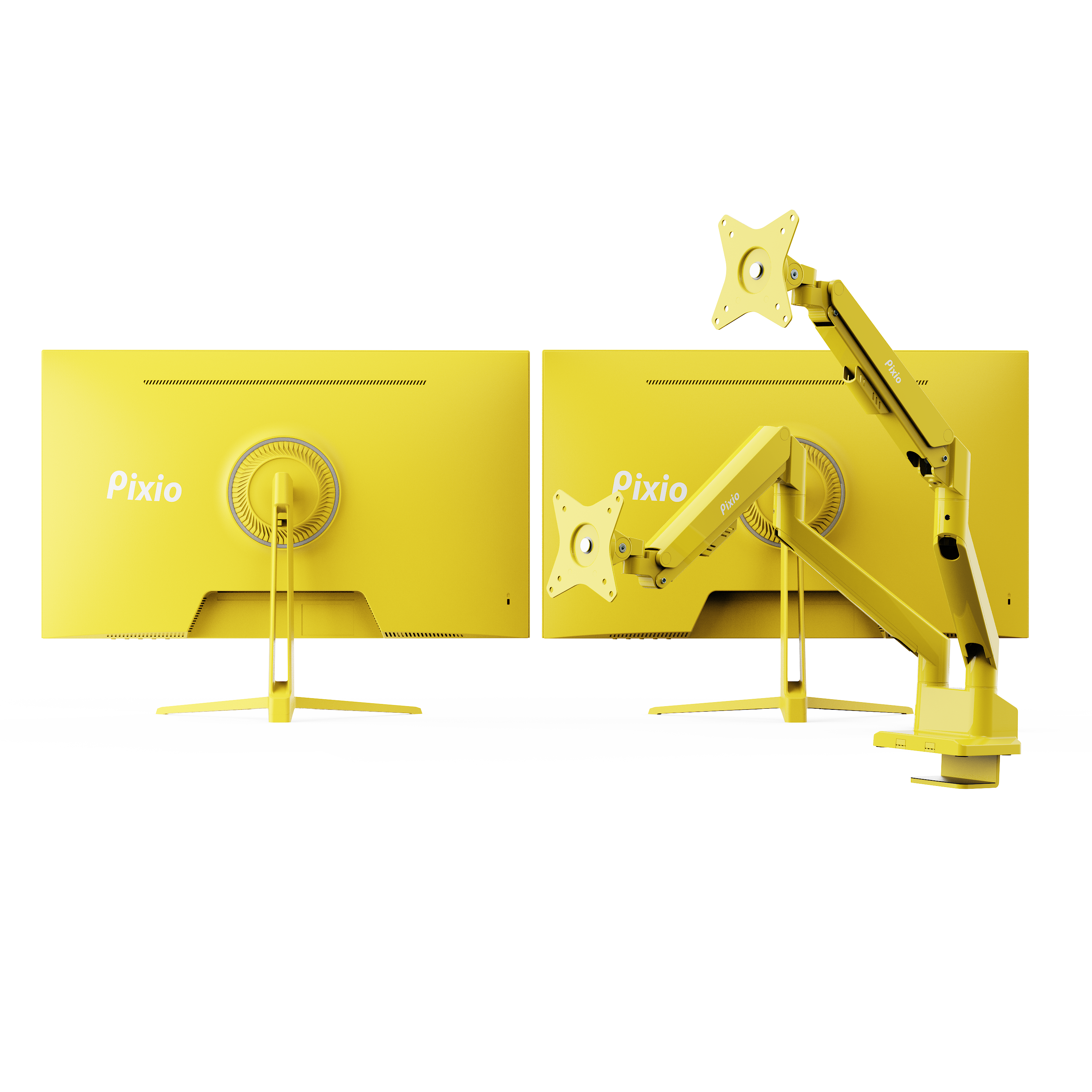 Dual PX278 Wave Yellow + Dual Wave Yellow Monitor Arm