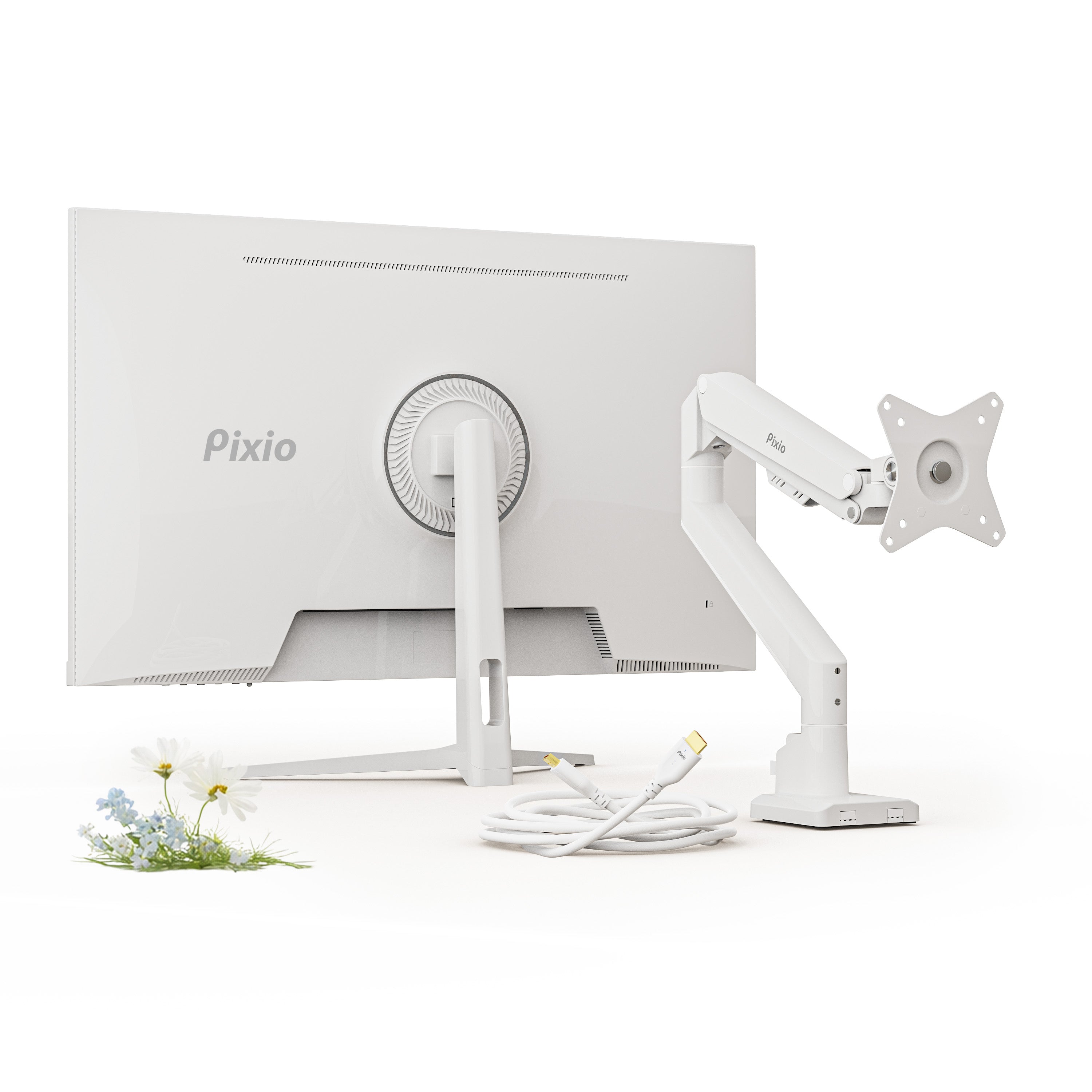 PX32U Wave Bundle: Includes Monitor Arm + Accessories