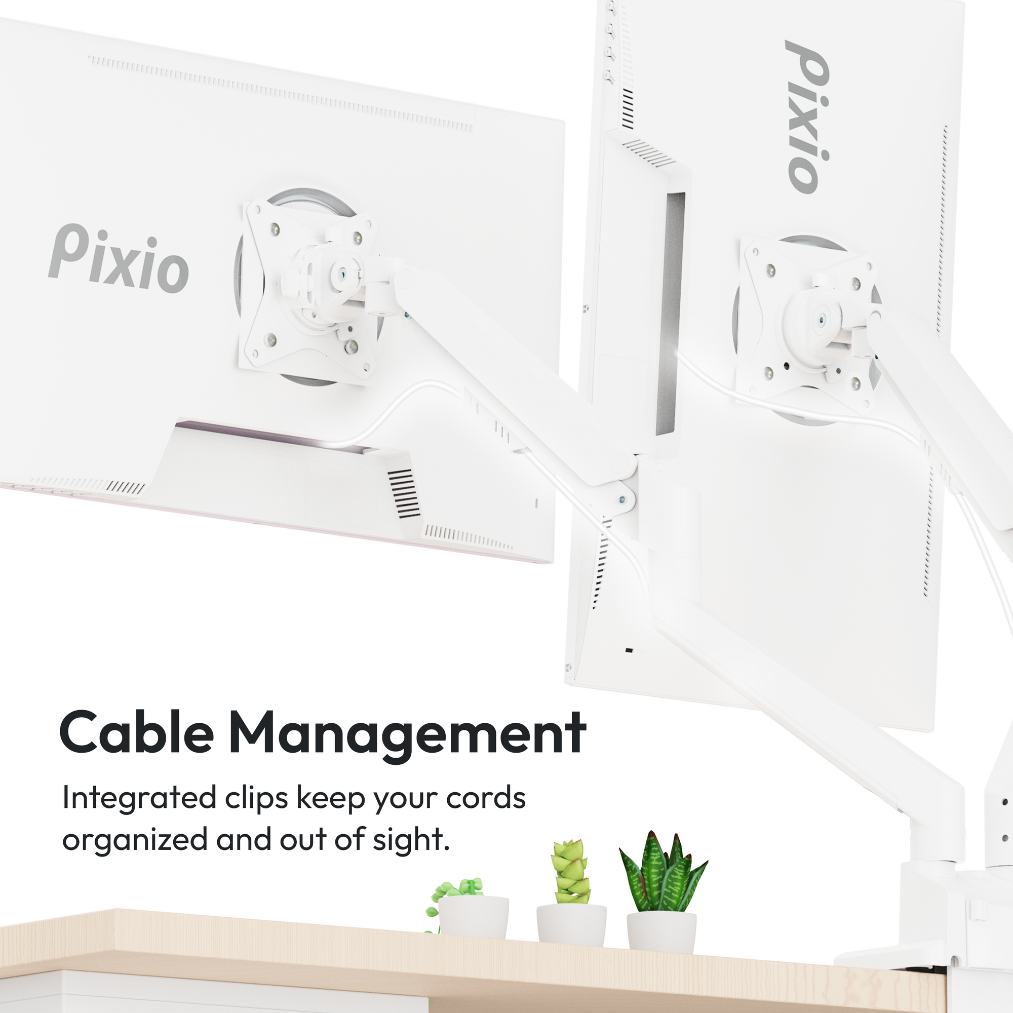 PS1D Wave Premium Dual Monitor Stand - Certified Refurbished