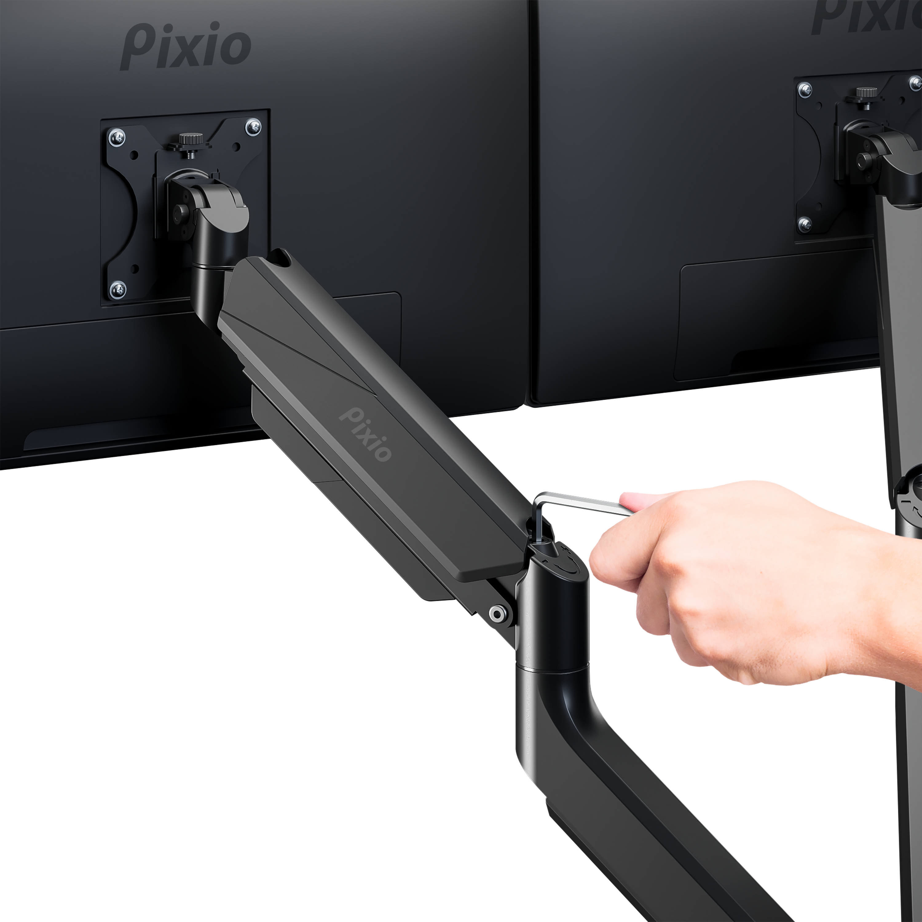 Pixio PS2D | Premium Dual Monitor Gas Powered Spring Arm Stand Pixio PS2D | Premium Dual Monitor Gas Powered Spring Arm Stand