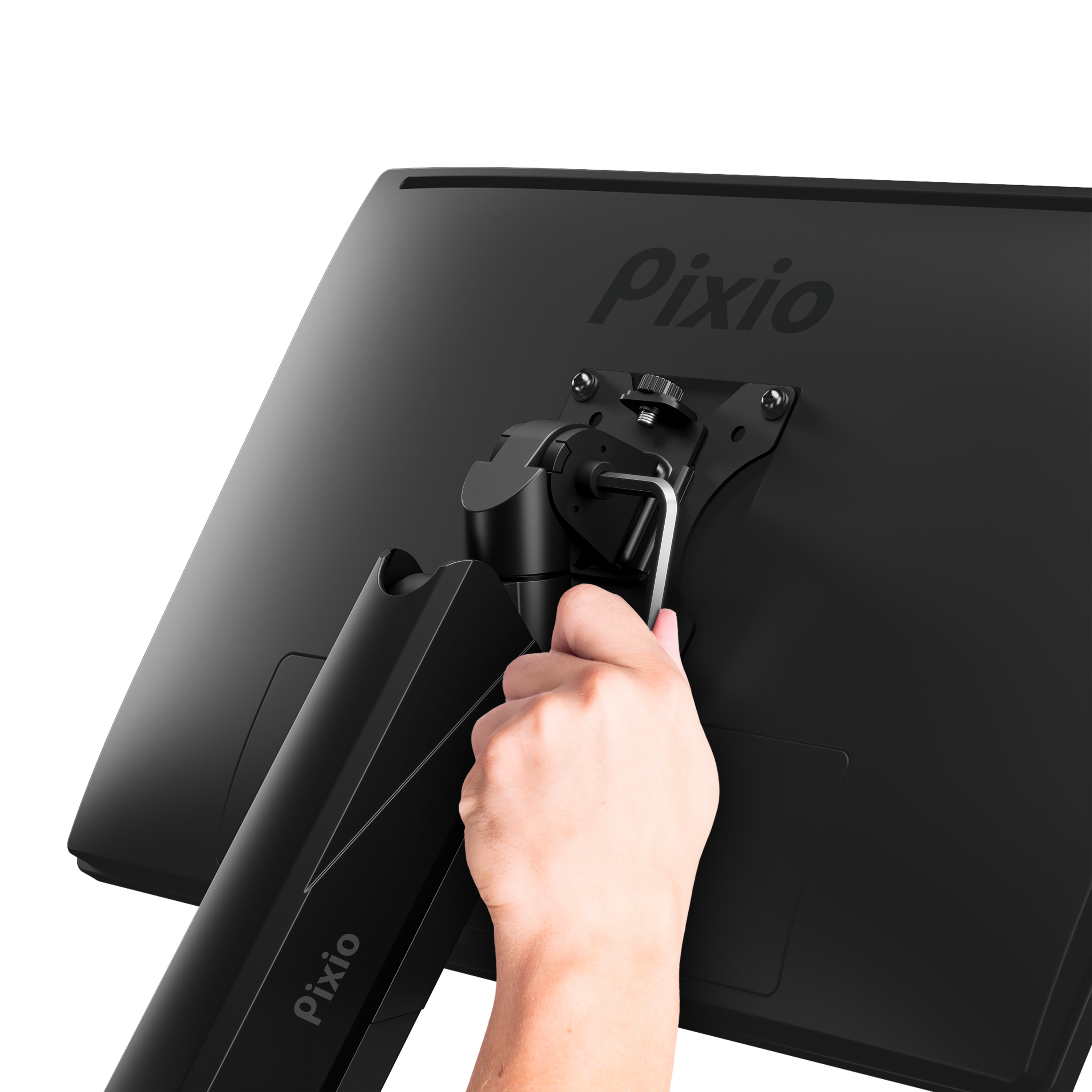 Pixio PS2D | Premium Dual Monitor Gas Powered Spring Arm Stand